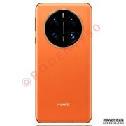 经典配色回归！华为Mate50Pro丹霞橙渲染图：素皮玻璃版齐备